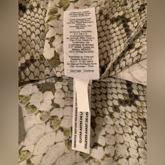 J. Crew Drapery Tie-Neck Snakeskin Print Blouse Size 12 - Picture 11 of 11